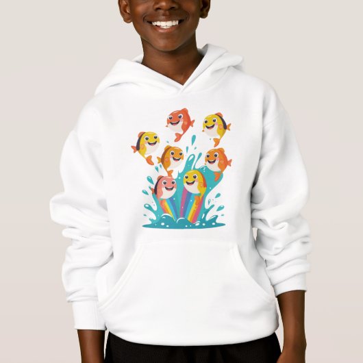 Smiling Fish Rainbow Hoodie (正面)