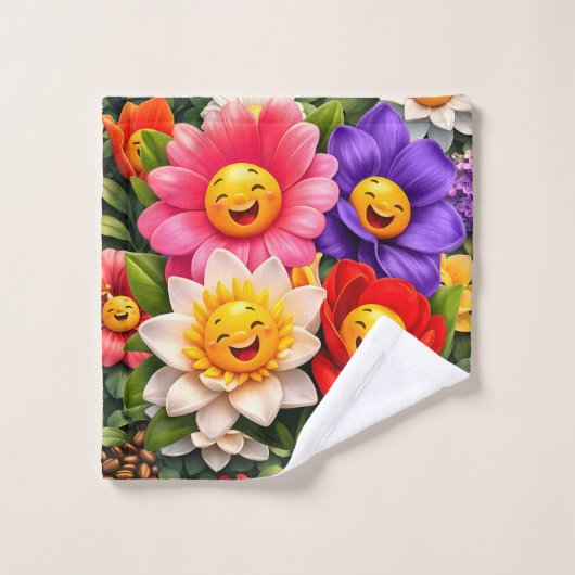 smiling floral garden washcloth description add a  バスタオルセット (ウォッシュタオル)