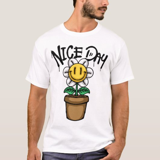 Smiling Flower in a Pot streetwear Tシャツ (正面)