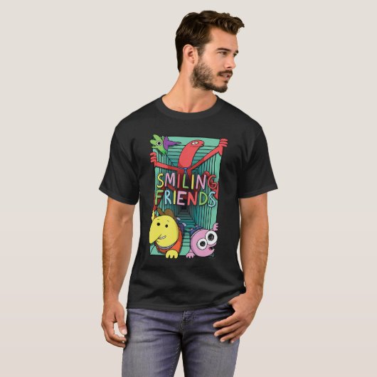 Smiling Friends Crawling Character Collage Cartoon Tシャツ (正面フル)