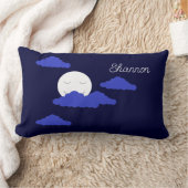 Smiling Full Moon with Clouds:  ランバークッション (ブランケット)