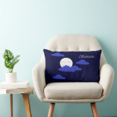 Smiling Full Moon with Clouds:  ランバークッション (椅子)