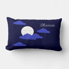 Smiling Full Moon with Clouds:  ランバークッション
