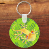 Smiling Gecko – 緑のパターン キーホルダー (正面)