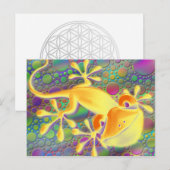 Smiling Gecko – 色付きドット ポストカード (正面/裏面)