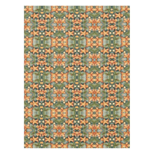 Smiling ginger breadman Christmas Pattern  テーブルクロス (正面)