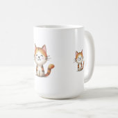 Smiling Ginger Tabby Kitten – Hand-Drawn Illustrat コーヒーマグカップ (正面右)