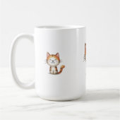 Smiling Ginger Tabby Kitten – Hand-Drawn Illustrat コーヒーマグカップ (左)