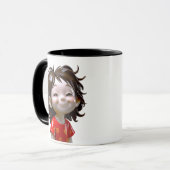 Smiling Girl Cartoon  マグカップ (正面左)