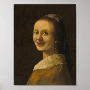 Smiling Girl — Vermeer-スタイルポートレート ポスター