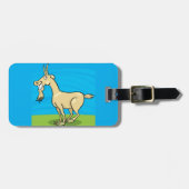 Smiling Goat Cartoon Farm Animal ラゲッジタグ (正面横)