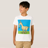 Smiling Goat Cartoon Farm Animal Tシャツ (正面フル)