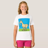 Smiling Goat Cartoon Farm Animal Tシャツ (正面フル)