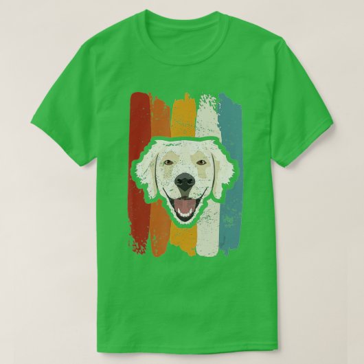 Smiling Golden Retrieverレトロ(1) Tシャツ (デザイン正面)