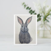 Smiling Grey Bunny Notecard - Original Artwork シーズンカード (スタンド正面)