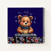 Smiling Grizzly Bear DJ、Happy Music Jungle ノートブック (裏面)