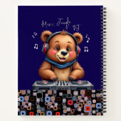 Smiling Grizzly Bear DJ、Happy Music Jungle ノートブック (裏面)