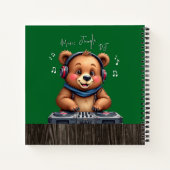 Smiling Grizzly Bear DJ、Happy Music Jungle ノートブック (裏面)