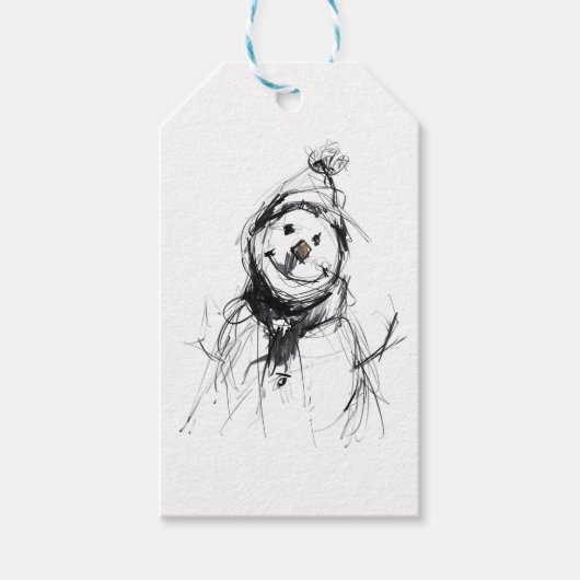 Smiling Happy Snowman ギフトタグ (正面)