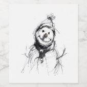 Smiling Happy Snowman ワインラベル (シングルラベル)