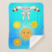 Smiling Harpy Sunシルエット名パーソナライズ シェルパブランケット (正面)