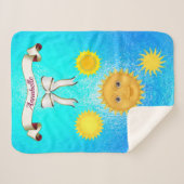 Smiling Harpy Sunシルエット名パーソナライズ シェルパブランケット (正面(横))