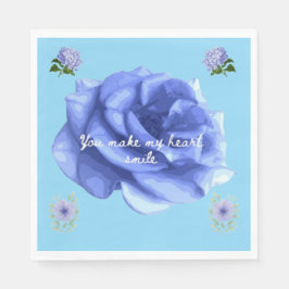 Smiling heart baby blue スタンダードランチョンナプキン