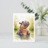 Smiling Hippo in Water シーズンポストカード (スタンド正面)