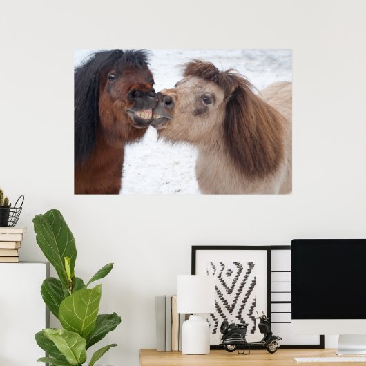 Smiling Horses Poster ポスター (ホームオフィス)