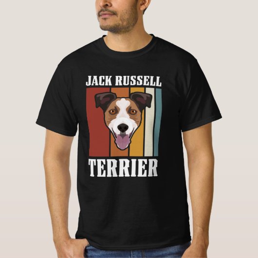 Smiling Jack Russell Terrier Retro Tシャツ (正面)