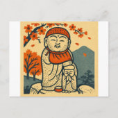Smiling Jizo Guardian  – Japanese Folk Art  ポストカード (正面)