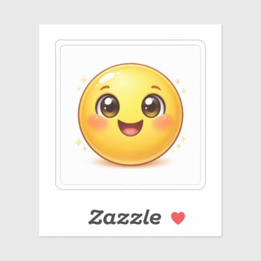 Smiling Kawaii Emoji Kiss-Cut Stickers シール (シート)