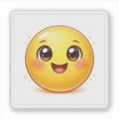 Smiling Kawaii Emoji Kiss-Cut Stickers シール (正面)