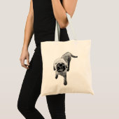 Smiling Lagotto Tote – Walking Dog Print トートバッグ (正面(商品))