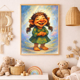 Smiling Little Troll Whimsical Children’s Story フォトプリント