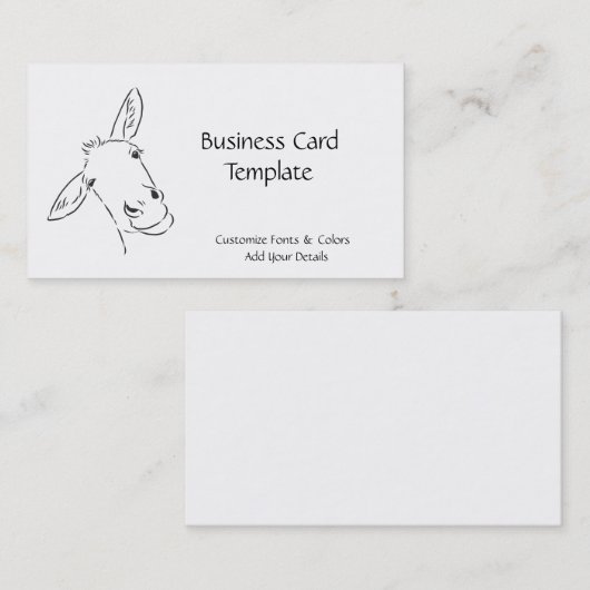 Smiling Logo Donkey Business Card 名刺 (正面/裏面)