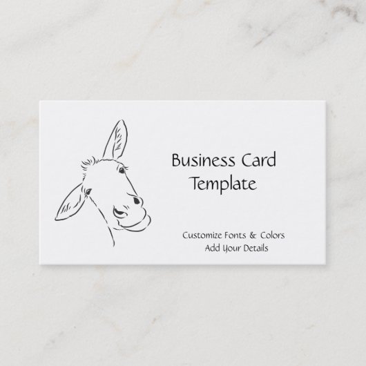 Smiling Logo Donkey Business Card 名刺 (正面)