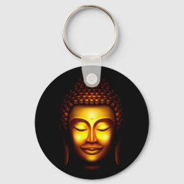 Smiling Lord Buddha Gold and Black キーホルダー