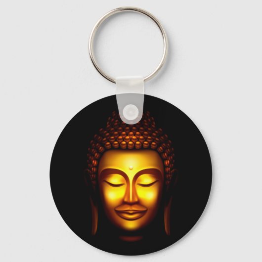 Smiling Lord Buddha Gold and Black キーホルダー (正面)
