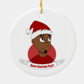 Smiling man Christmas cartoon セラミックオーナメント (裏面)