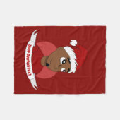 Smiling man Christmas cartoon フリースブランケット (正面(横))