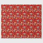 Smiling man Christmas cartoon Wrapping Paper ラッピングペーパー (フラット)