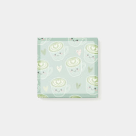 smiling matcha latte cups Post-It Notes ポストイット