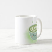 Smiling Matcha Latte Heart Mug コーヒーマグカップ (正面右)