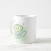 Smiling Matcha Latte Heart Mug コーヒーマグカップ (正面左)