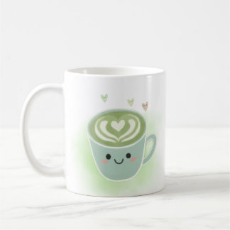 Smiling Matcha Latte Heart Mug コーヒーマグカップ