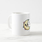 Smiling Moon – Cute Kawaii Illustration コーヒーマグカップ (正面左)