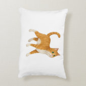 Smiling Orange Cat Decorative Pillow アクセントクッション (裏面(縦))