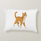Smiling Orange Cat Decorative Pillow アクセントクッション (裏面)
