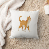Smiling Orange Cat Decorative Pillow クッション (ブランケット)